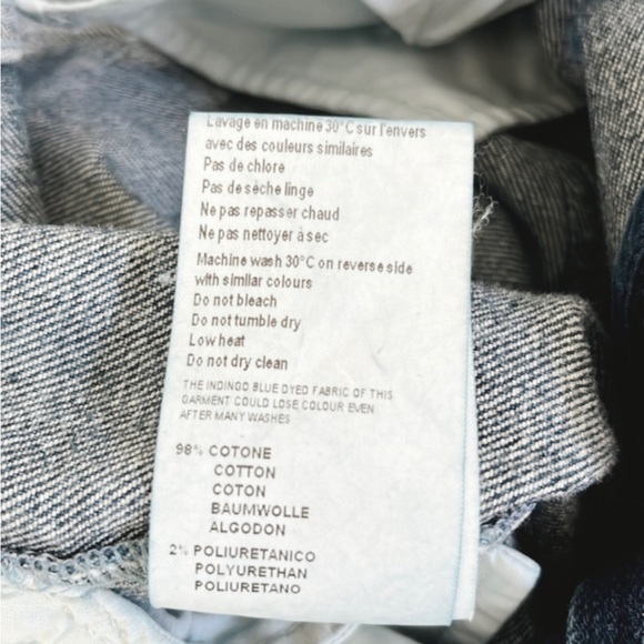 Seafarer Harry Two Tone Wide Leg Denim Italian Designer Rare Women 26 Raw Hem - Picture 12 of 12